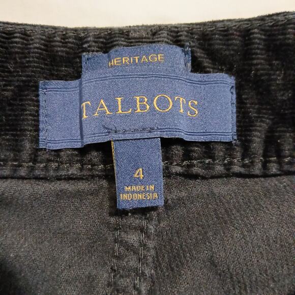 Talbots Heritage 4 Charcoal Grey Thin-Lined Stretch-Corduroy Cotton/Spandex - Picture 2 of 11